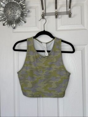 Fabletics Mini Kamryn Crop Tank Sz M Camo Scoop Neck
